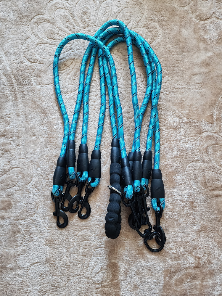 Dual Dog Leash - Blue Rope - photo 3