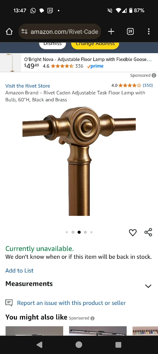 Rivet Caden Adjustable Task Floor Lamp image indicator(2)