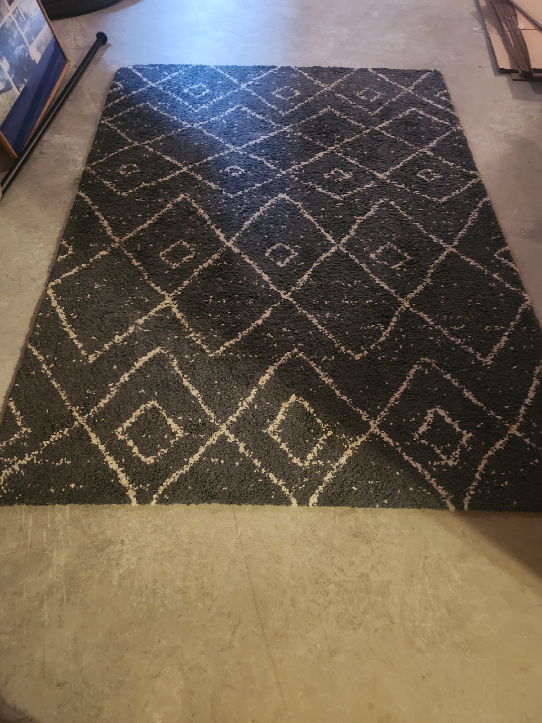 blue Grey Patterned Area Rug