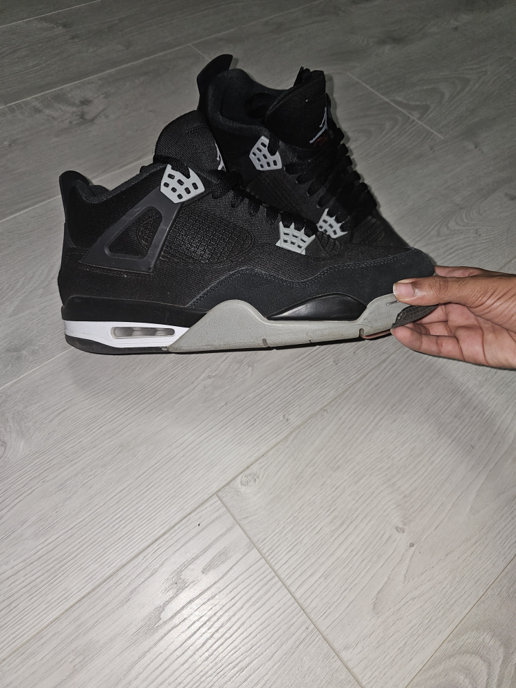Air Jordan 4 Black Canvas, US Size 12 - photo 2