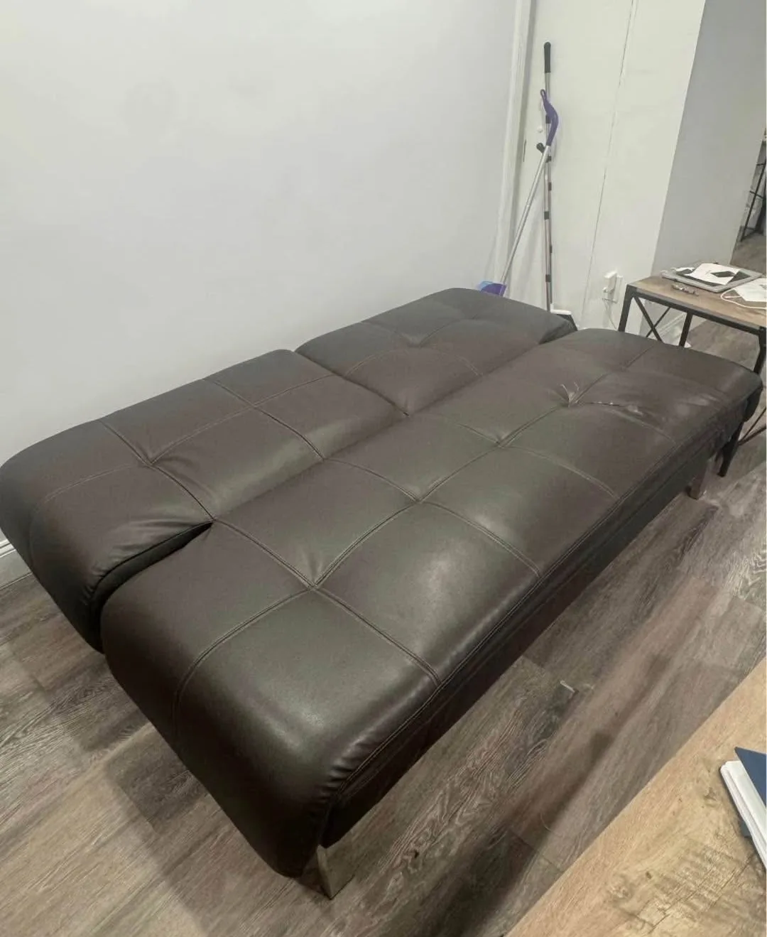 Brown Leather Futon image indicator(2)