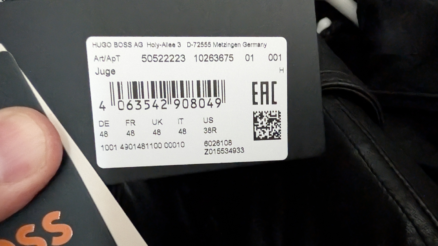 Hugo Boss 'Juge' Black Leather Bomber Jacket - photo 3