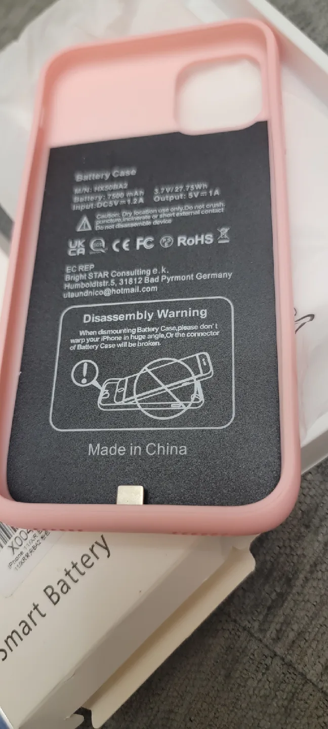 iPhone 11/XR Smart Battery Case - Pink image indicator(3)