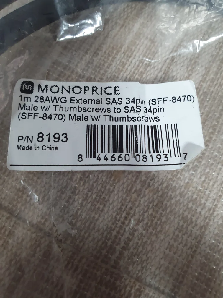 Monoprice 1m External SAS 34pin Cable image indicator(3)