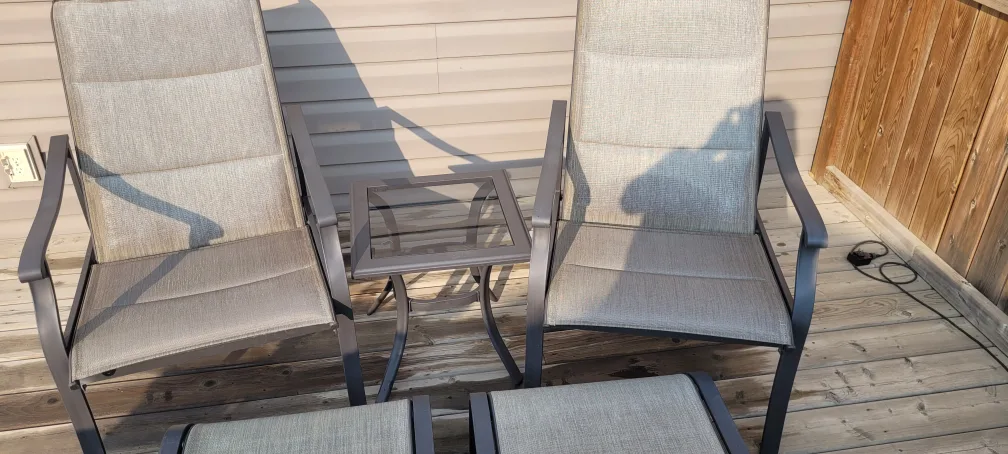 Outdoor Patio Chairs with Ottomans + table image indicator(5)