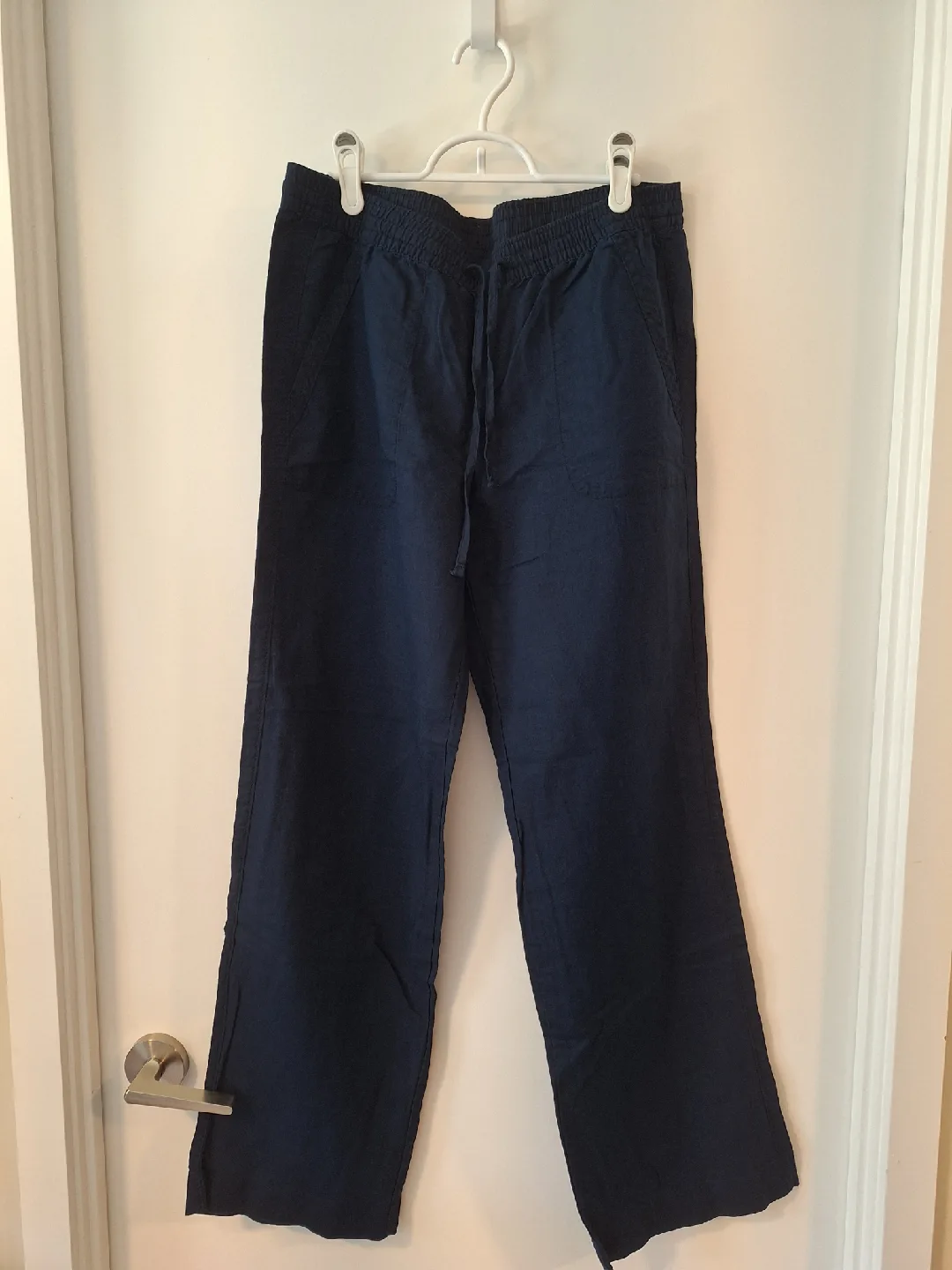 Joe Fresh Blue Linen Pants - Size M thumbnail