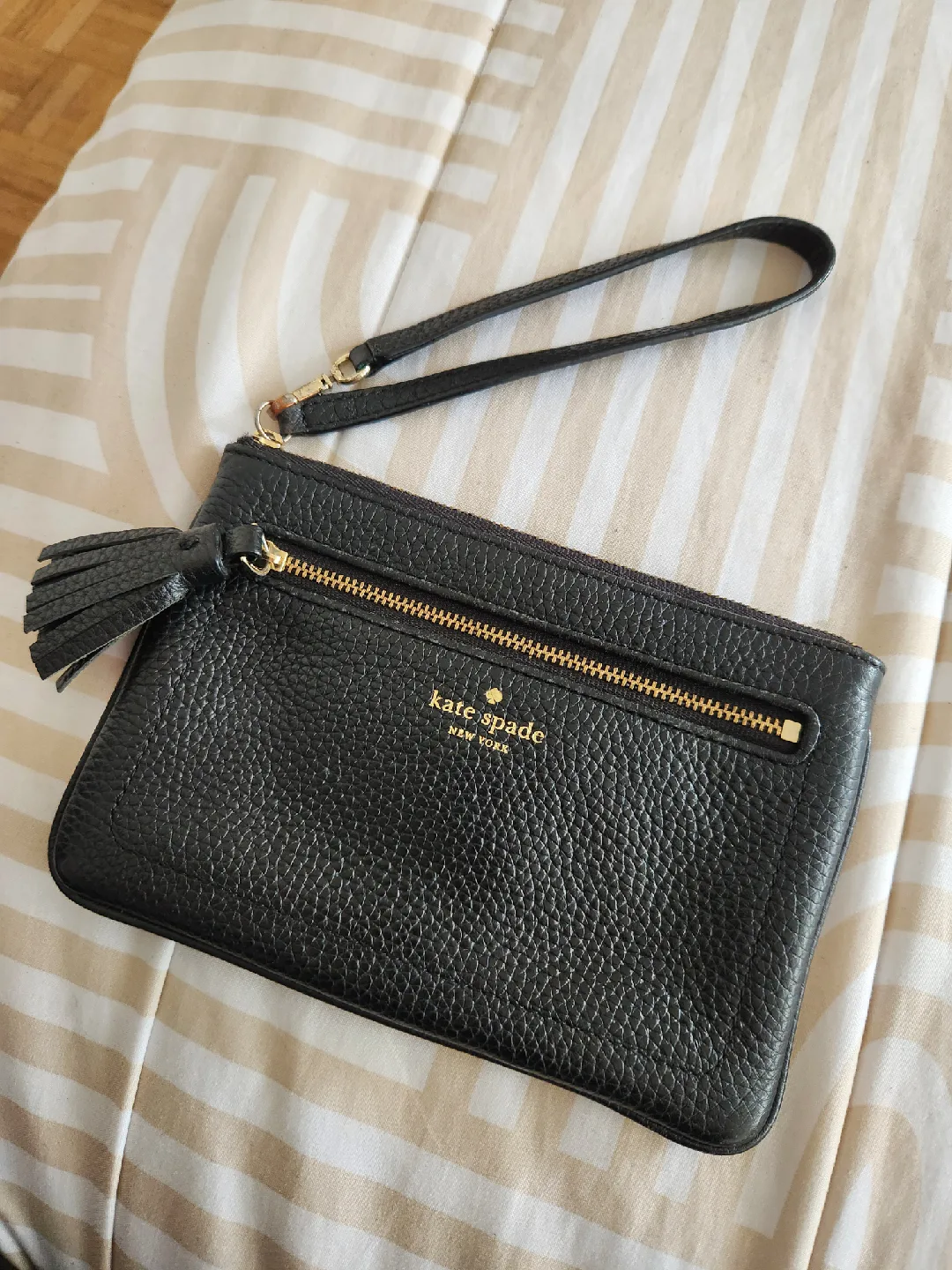 Kate Spade Black Leather Wristlet