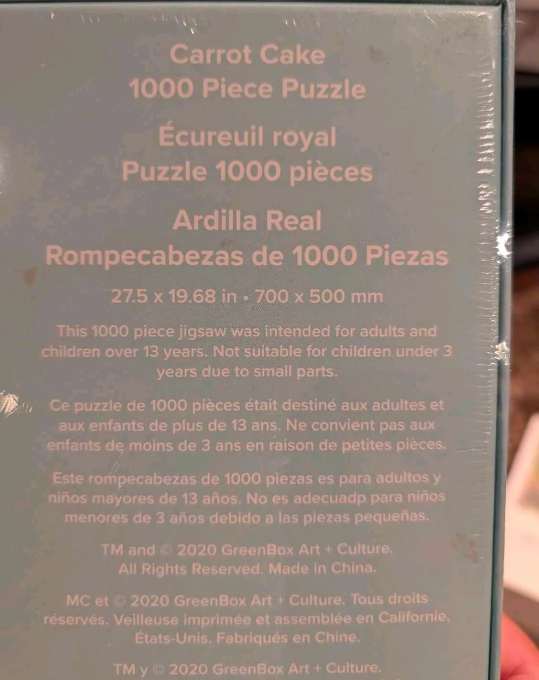 GreenBox Art Carrot Cake 1000 Piece Puzzle - NEW image indicator(2)