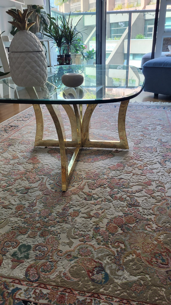 Glass Top Coffee Table with Gold Base - photo 3