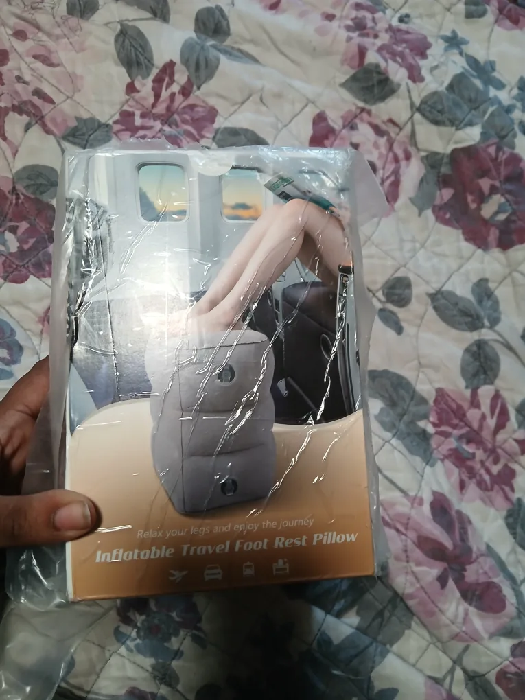 New Inflatable Travel Foot Rest Pillow thumbnail