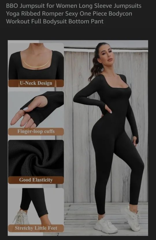 Black Ribbed Bodysuit - Size M image indicator(2)
