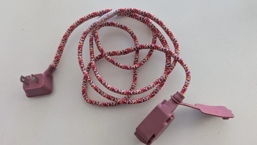 Braided Fabric Extension Cord - Purple thumbnail