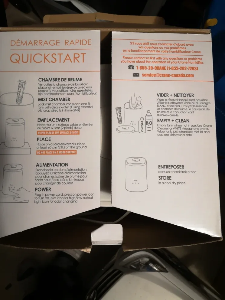 Crane Top Fill Ultrasonic Cool Mist Humidifier image indicator(9)