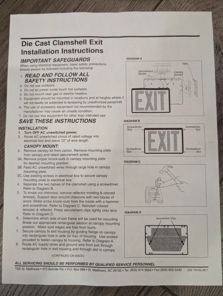 NIB - Commercial Industrial Die Cast Aluminum Exit Sign image indicator(4)