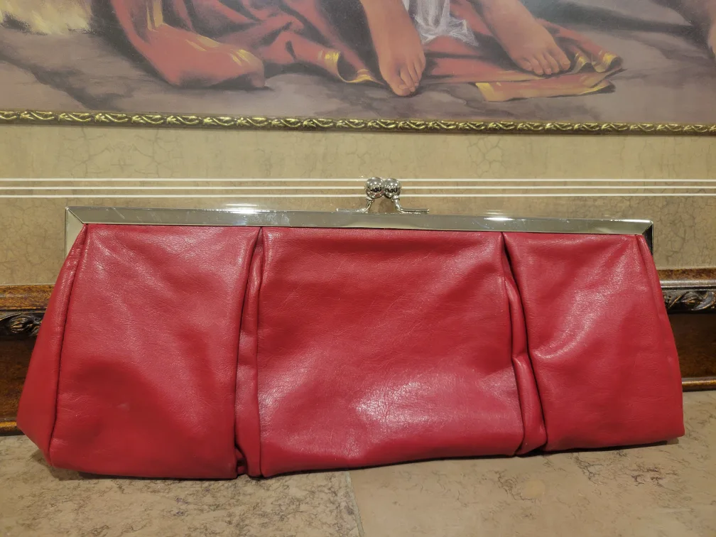 Women's red clutch thumbnail