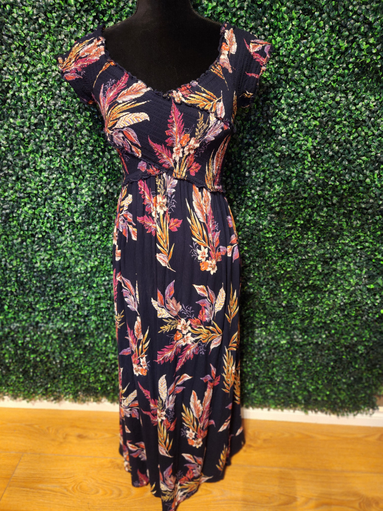 Floral Print Maxi Dress Small