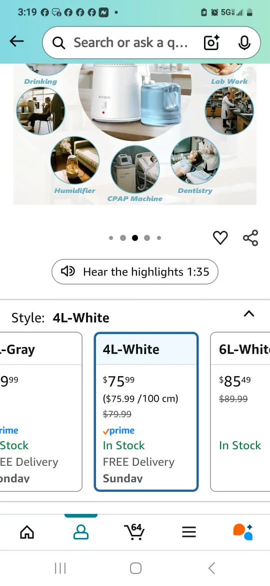 ROVSUN 1.1 Gallon/4L Water Distiller - New in Box! image indicator(6)