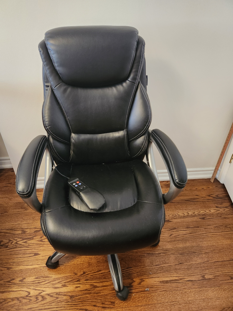 Serta Kenton Massage Black Leather Office Chair