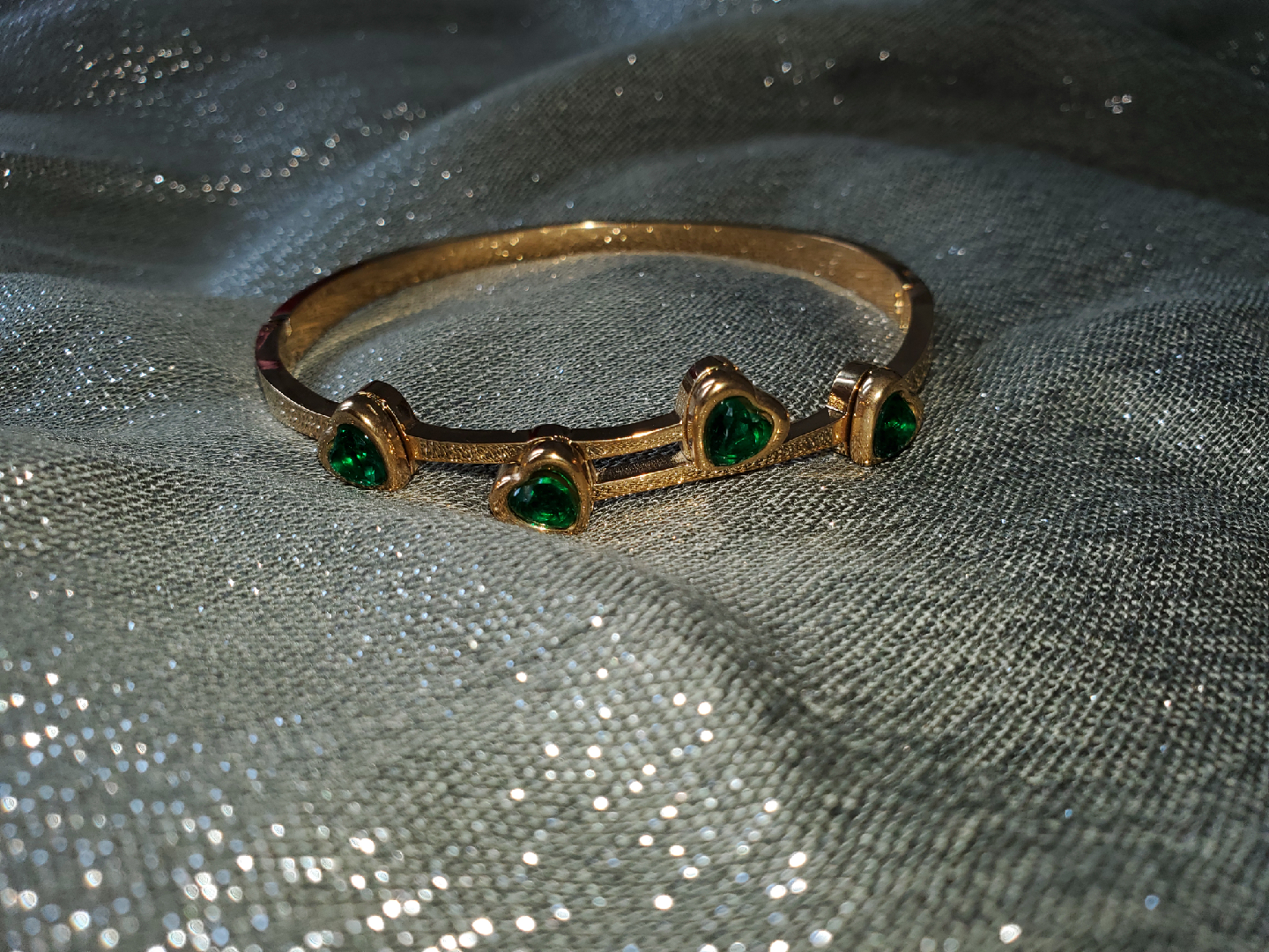 gold plated emerald bracelets - photo 4