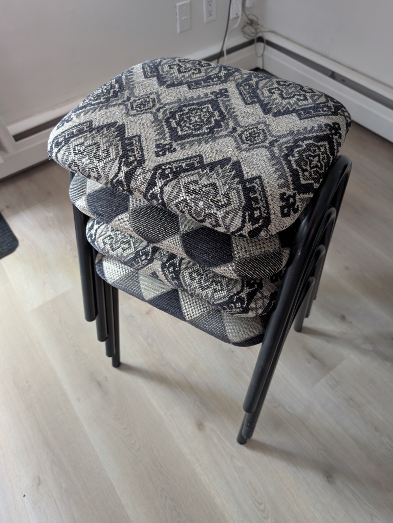 Set of 4 patterned stools