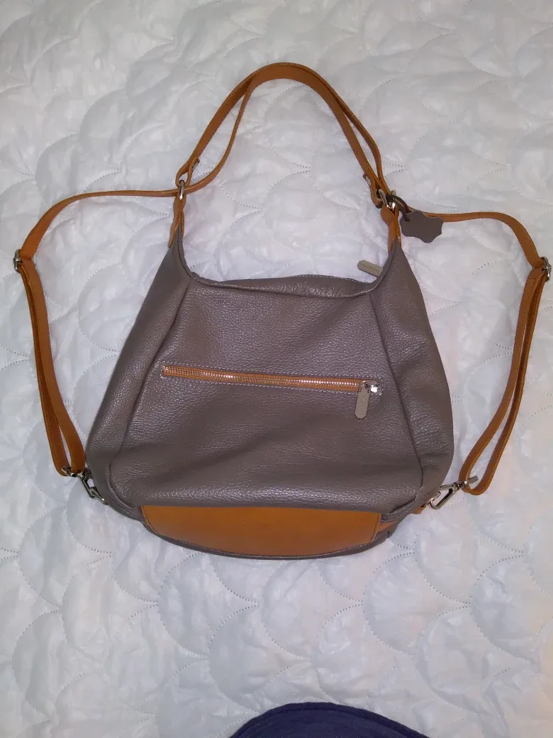 Valentina Grey Leather Shoulder Bag image indicator(2)