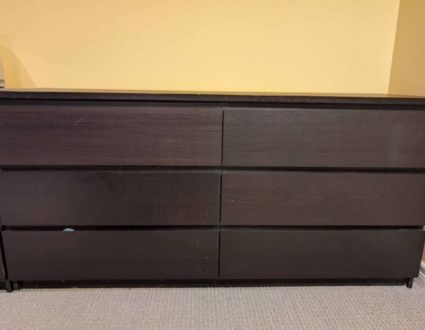 Ikea Malm 6-Drawer Dresser - Dark Brown