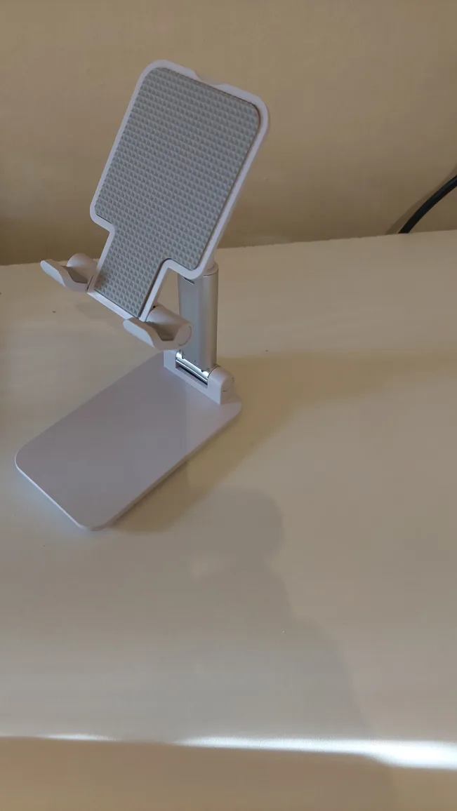Adjustable Foldable Phone/Tablet Stand - White/Silver thumbnail