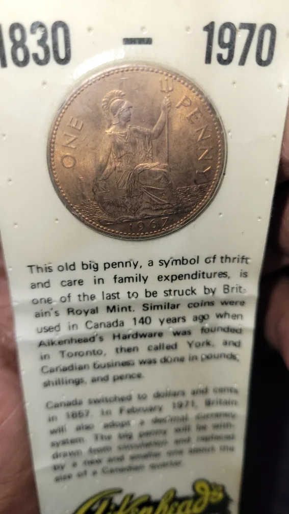 Aikenhead's Hardware 1830-1970 One Penny image indicator(4)