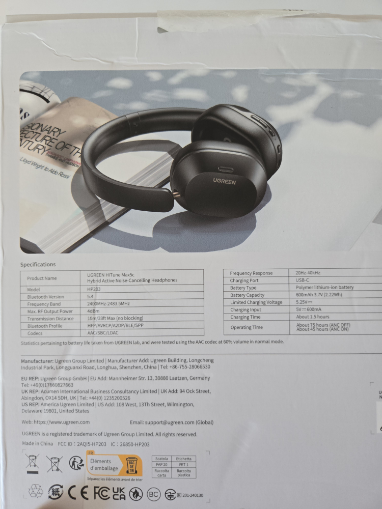 Ugreen HiTune Max5c Headphones - Like New! - photo 2