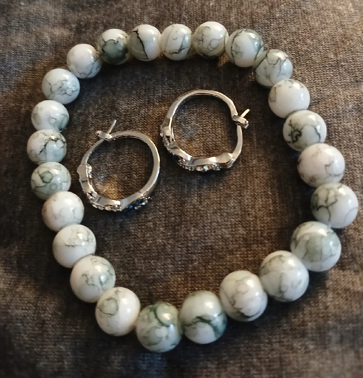 Natural stone.moss Agate.bracelet thumbnail