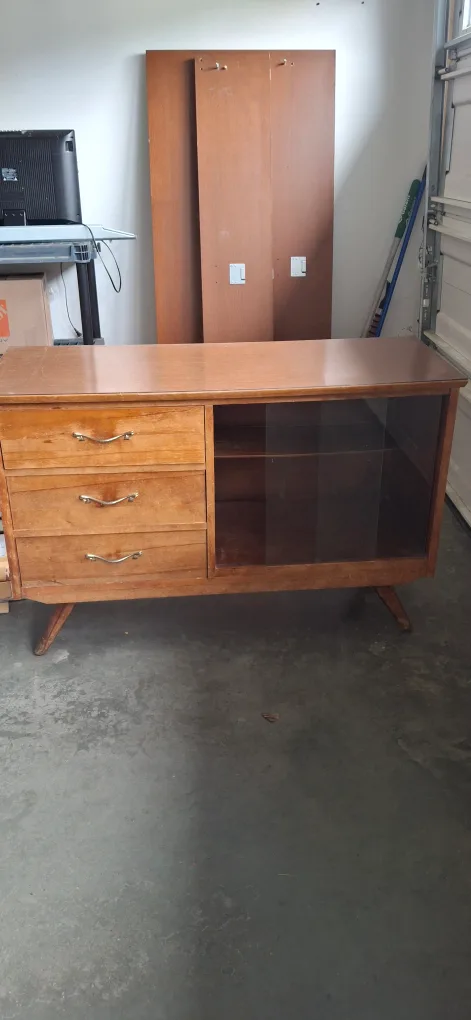 Vintage Wood Sideboard Cabinet thumbnail