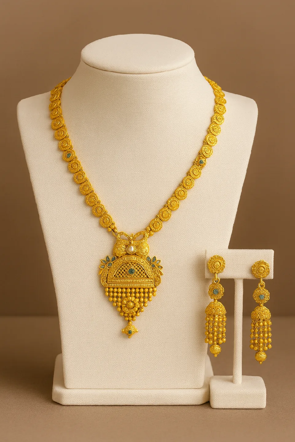 Gold Necklace & Earring Set