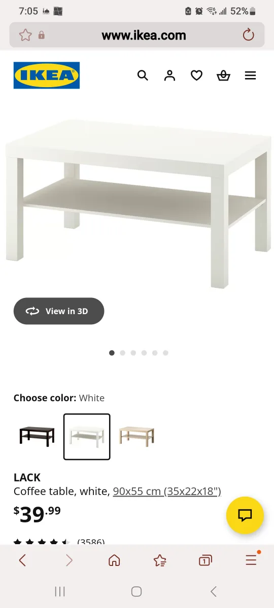 IKEA Lack White Coffee Table - 90x55 cm image indicator(3)