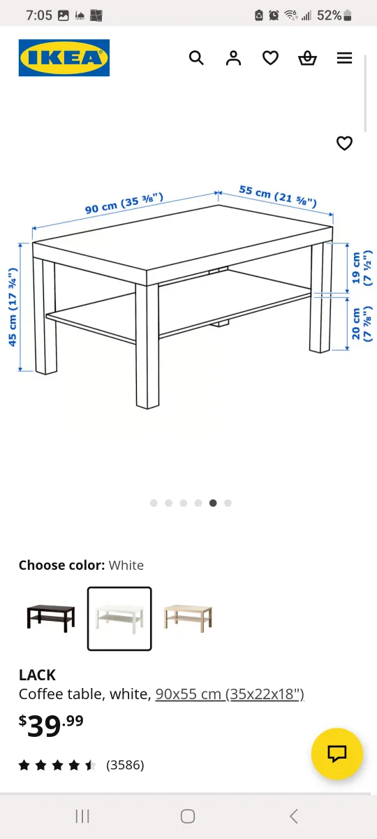 IKEA Lack White Coffee Table - 90x55 cm image indicator(4)