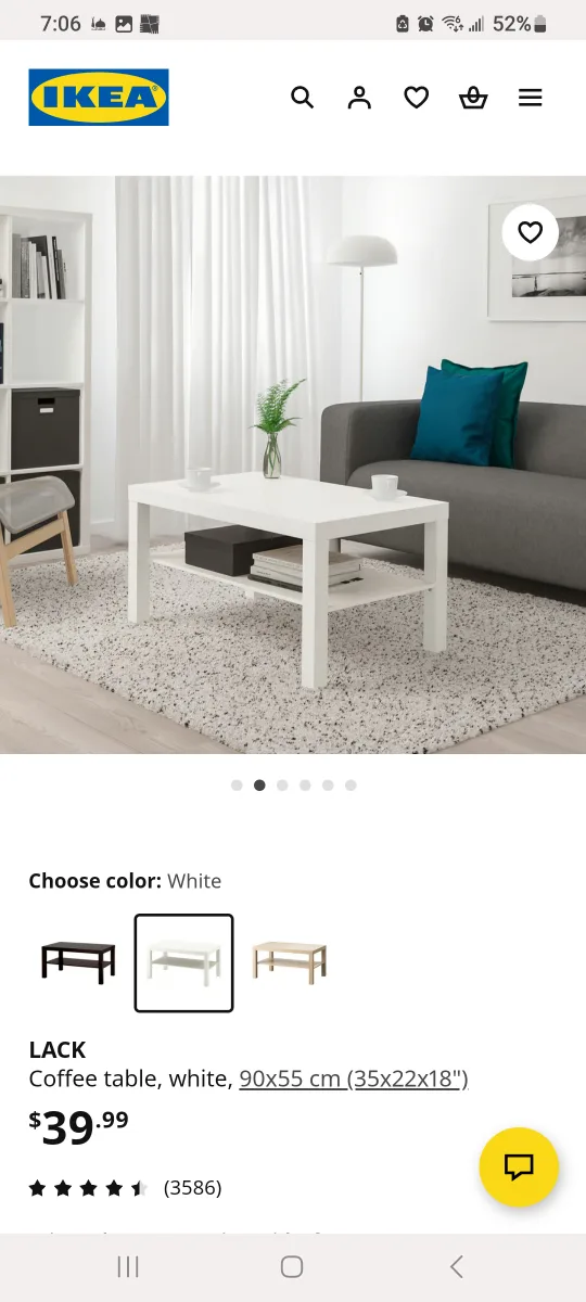 IKEA Lack White Coffee Table - 90x55 cm image indicator(5)