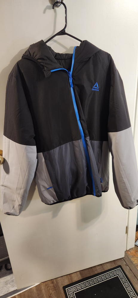 New Reebok Jacket, Black/Grey, Size L