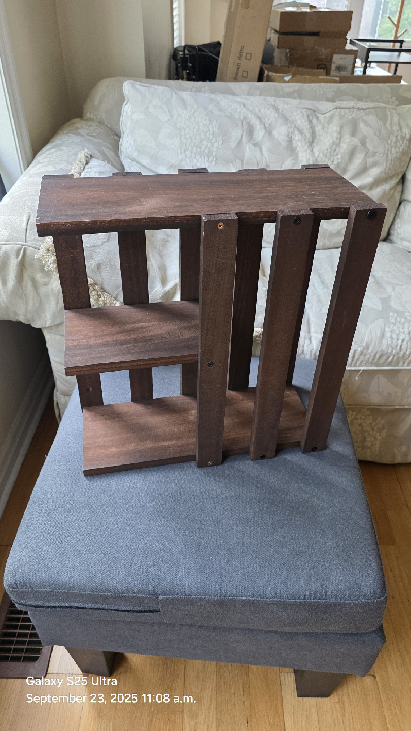 Dark Wood wall/ corner storage rack
