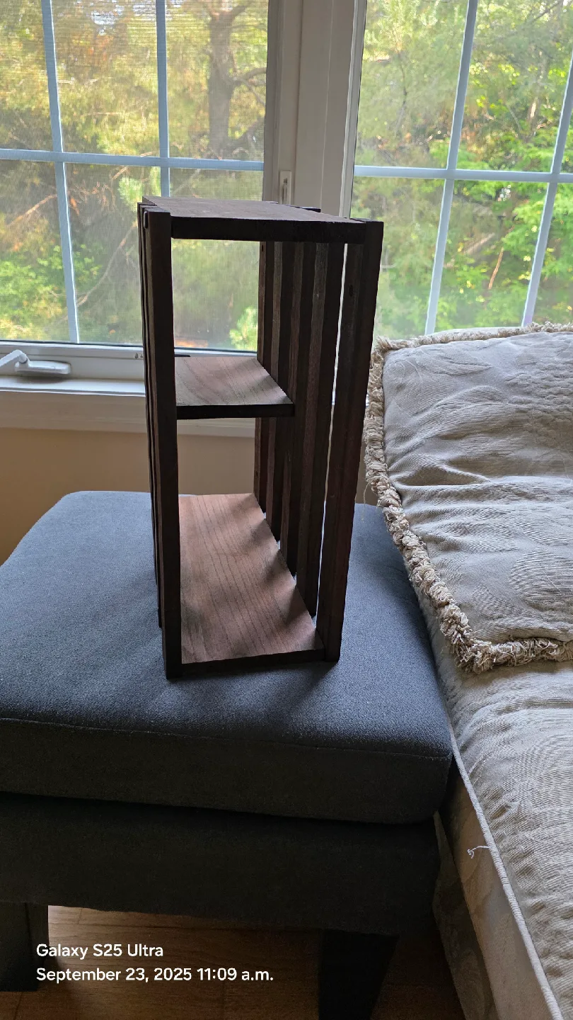 Dark Wood wall/ corner storage rack image indicator(2)