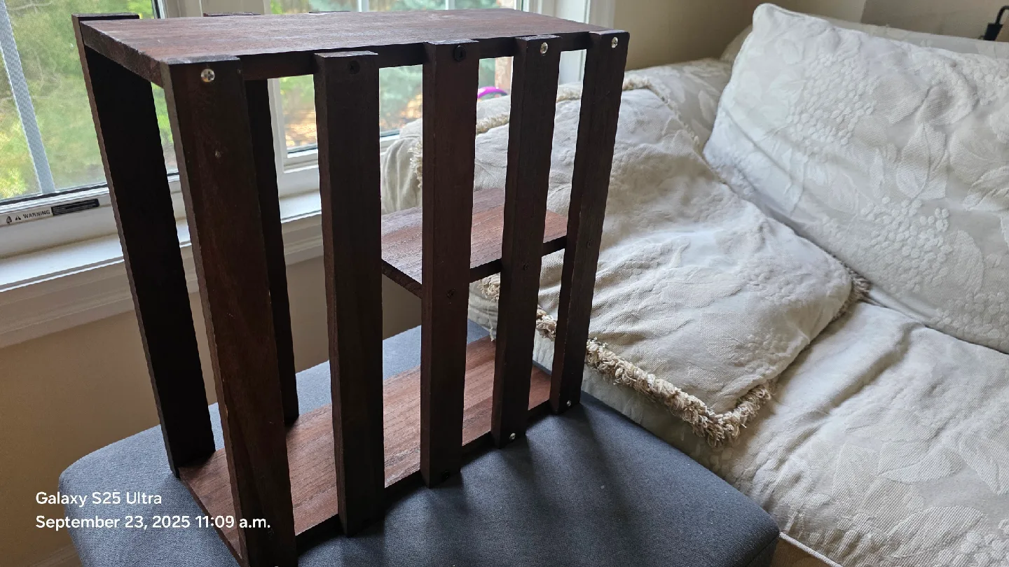 Dark Wood wall/ corner storage rack image indicator(3)