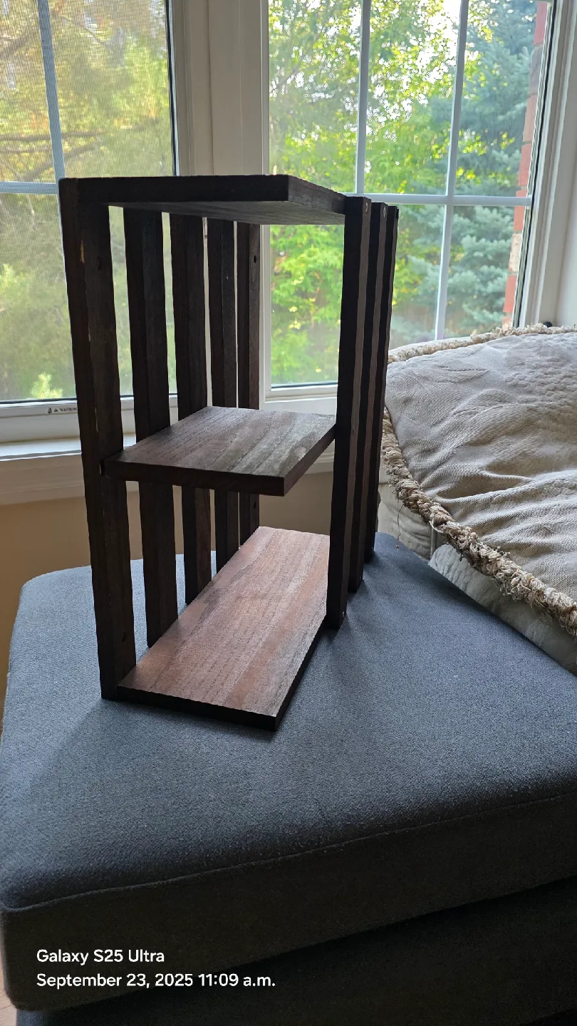 Dark Wood wall/ corner storage rack image indicator(4)