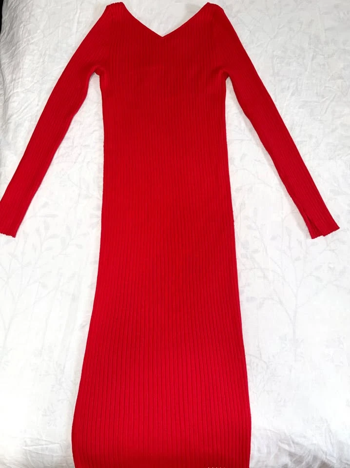 H&M RIBBED RED DRESS - photo 2