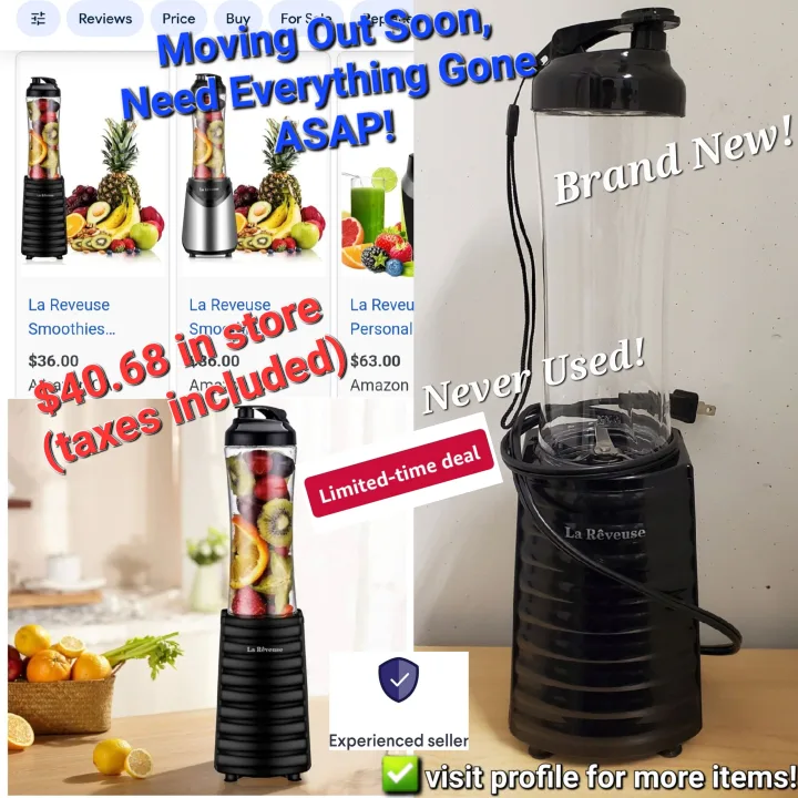 ➡️LaReveuse Smoothies Blender Personal Size 300Watts, 18 oz thumbnail