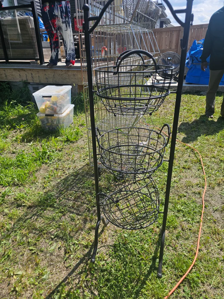 3-Tier Metal Wire Basket Stand - Black image indicator(2)