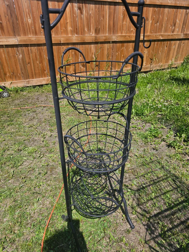 3-Tier Metal Wire Basket Stand - Black image indicator(3)