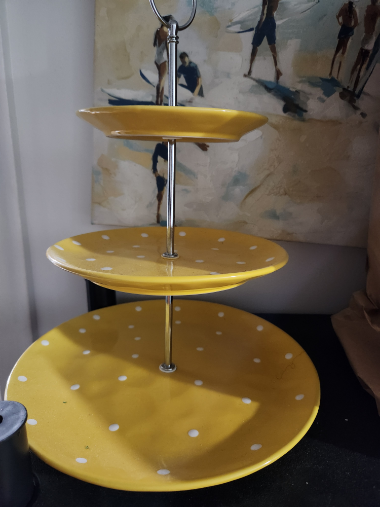 Yellow 3-Tiered Dessert Stand
