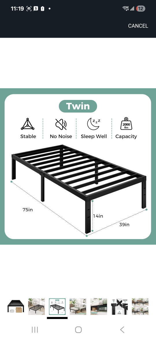Twin Metal Platform Bed Frame