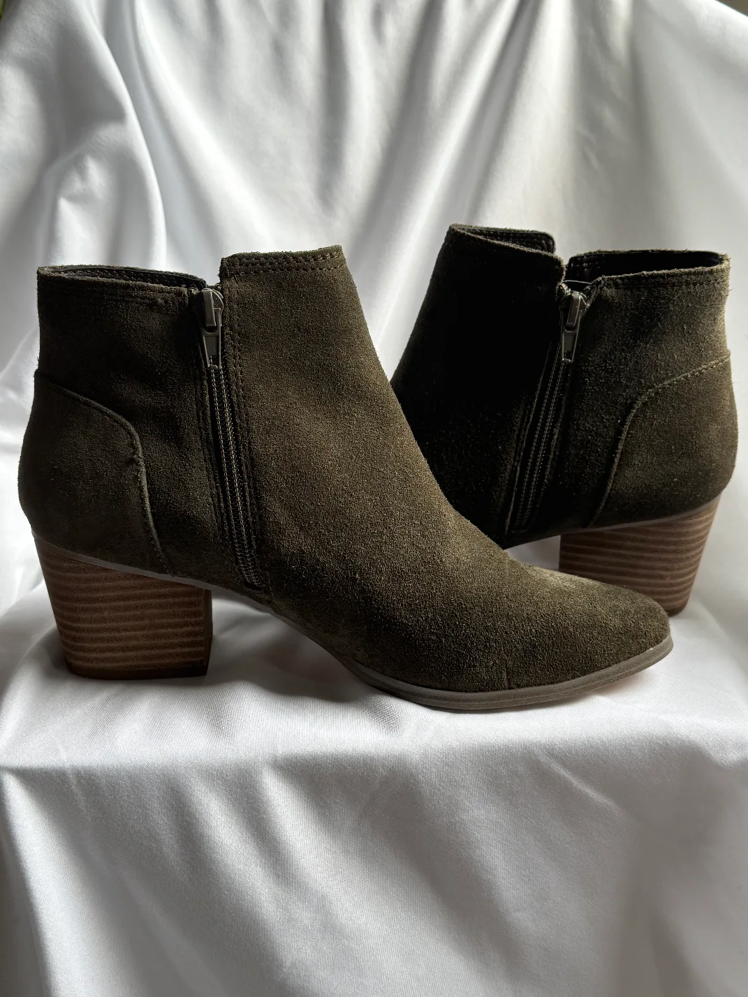 Aldo Moss Green Suede Ankle Boots thumbnail