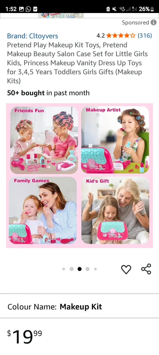 Clttoyvers Pretend Play Makeup Kit - New! image indicator(8)
