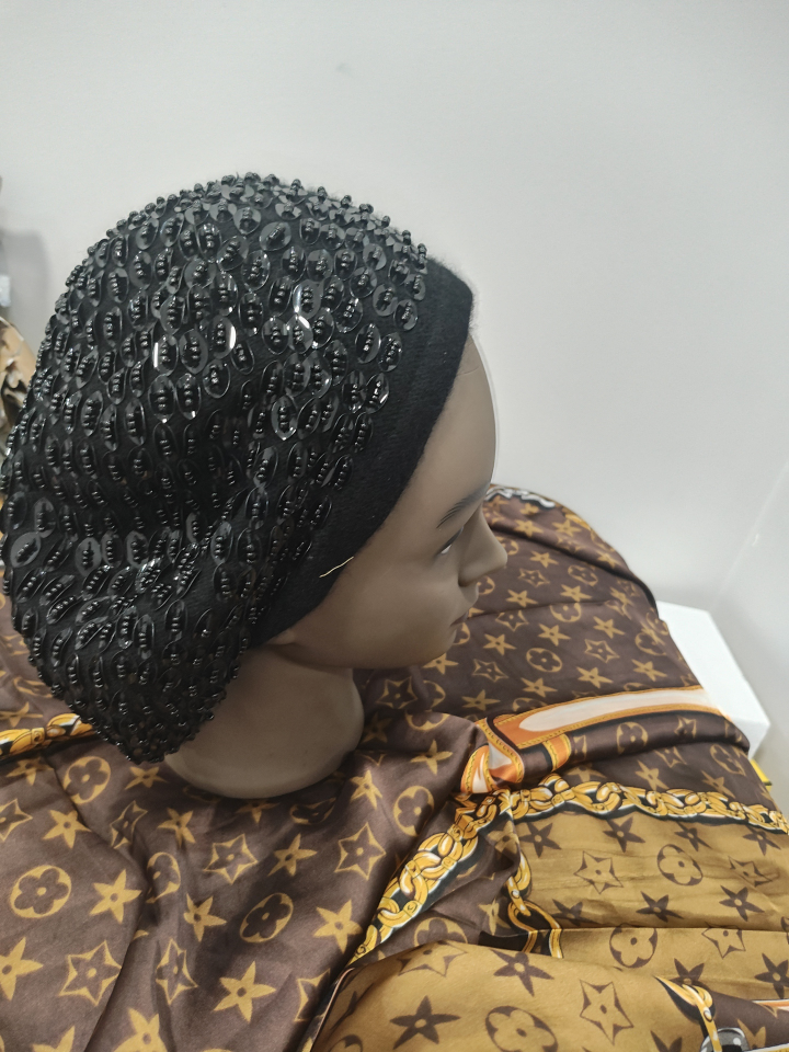 Black Beaded Beret Hat - photo 2