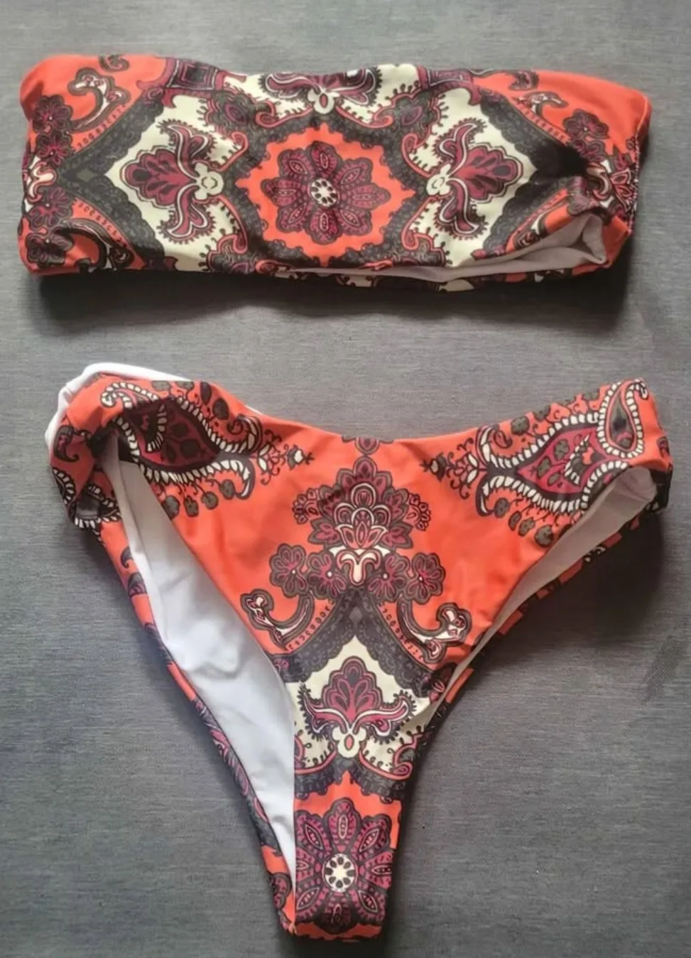 Patterned Orange Bikini Set thumbnail